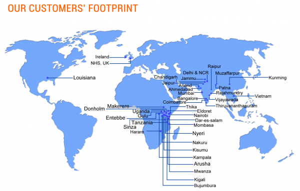 Srishti Software PARAS HMIS clients map customer